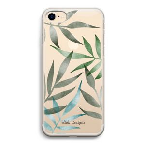 Tropical watercolor leaves: iPhone 7 Transparant Hoesje