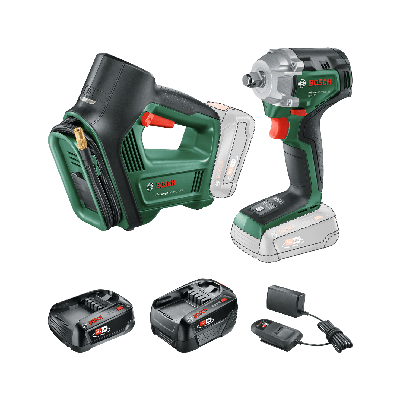 Bosch Groen Accutoolkit Combipack UniversalImpactDrive 18V-350 + UniversalPump 18V | Incl. 1x PBA 18V 2,0 Ah, 1x PBA 18V 4,0 Ah - 0615A5009C
