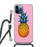 Grote ananas: iPhone 13 Pro Max Transparant Hoesje met koord