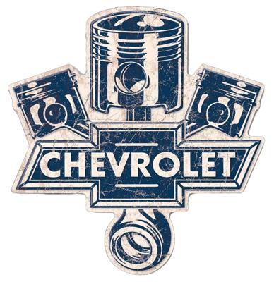 Chevrolet Pistons Metalen Bord - 62 x 58cm