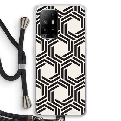 Geometrisch patroon: Oppo A95 5G Transparant Hoesje met koord