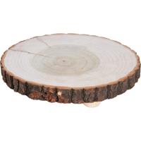 Kaarsenbord / decoratie dienblad - houten boomschijf - met standaard - 31 x 6 cm