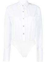 David Koma body-chemise à manches longues - Blanc - thumbnail