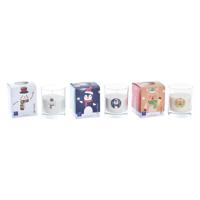 Kaars DKD Home Decor Kerstmis Sneeuwpop (3 Stuks)