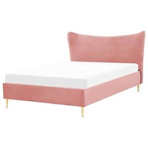 Beliani - CHALEIX - Tweepersoonsbed - Roze - 140 x 200 cm - Fluweel