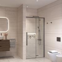 Nisdeur Sanivo Nova Soft Close 110x200 cm Gunmetal Helder Nano 8 mm
