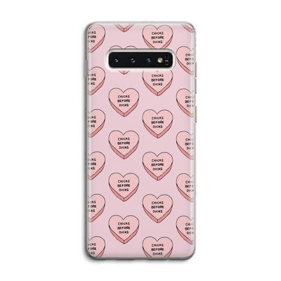 Chicks before dicks: Samsung Galaxy S10 4G Transparant Hoesje