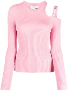 Blumarine pull nervuré à découpes - Rose