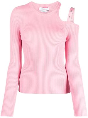 Blumarine pull nervuré à découpes - Rose