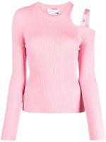 Blumarine pull nervuré à découpes - Rose