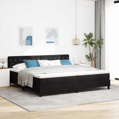 Boxspringbed met Matras met matras Zwart 200 x 200 cm Stof