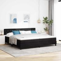 Boxspringbed met Matras met matras Zwart 200 x 200 cm Stof