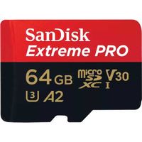 SanDisk Extreme PRO microSDXC 64 GB geheugenkaart UHS-I U3, Class 10, V30, A2, Incl. SD Adapter - thumbnail