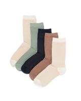 HEMA Damessokken strepen - 5 paar beige (beige)