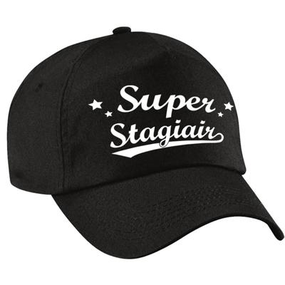 Super stagiaire cadeau - petje baseballcap - zwart - volwassenen - bedankt - stage plek