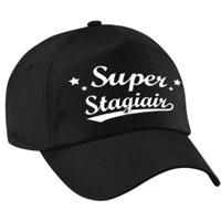 Super stagiaire cadeau - petje baseballcap - zwart - volwassenen - bedankt - stage plek