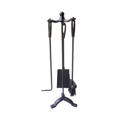 Gerei voor de haard EDM 85752 Zwart Gietijzer 19 x 59,5 cm (3 Onderdelen)