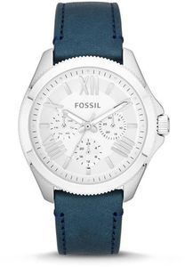 Horlogeband Fossil AM4531 Leder Blauw 20mm