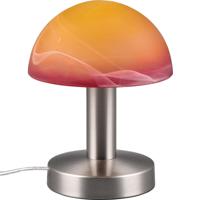 LED Tafellamp - Trion Nini - E14 Fitting - 1 lichtpunt - Mat Nikkel - Metaal - Oranje Mat Glas - thumbnail