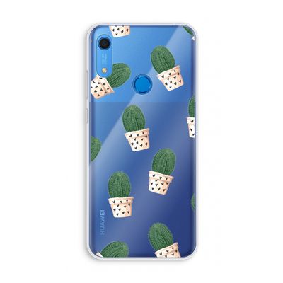 Cactusprint roze: Huawei Y6s Transparant Hoesje