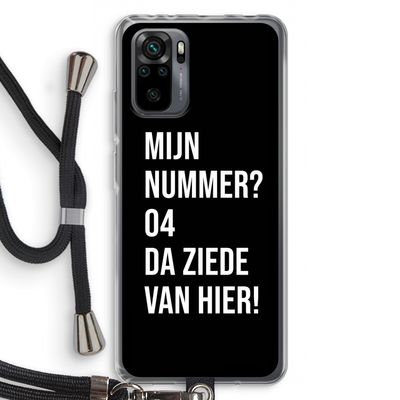 Da ziede van hier - Zwart: Xiaomi Redmi Note 10 Pro Transparant Hoesje met koord