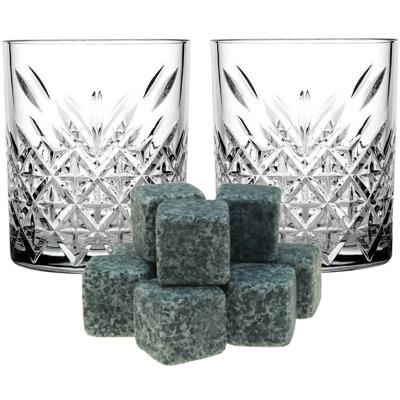Whiskyglazen - set 4x stuks - 320 ml - incl. 9x whisky ijsblokken - cadeau set