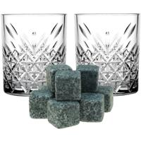 Whiskyglazen - set 4x stuks - 320 ml - incl. 9x whisky ijsblokken - cadeau set - thumbnail