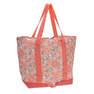 Koeltas/strandtas Tropisch fruit thema oranje 50 x 40 cm   -