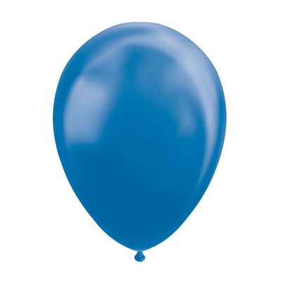 Globos Ballonnen metallic blue 30cm, 10st.