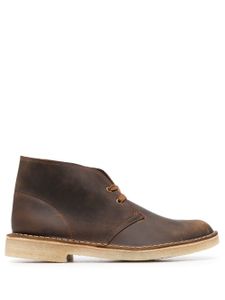 Clarks Originals bottines en cuir à effet ciré - Marron