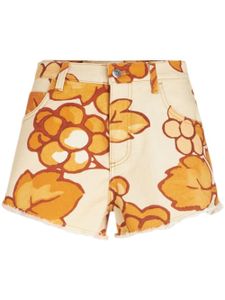 ETRO short en jean à imprimé Berry - Orange
