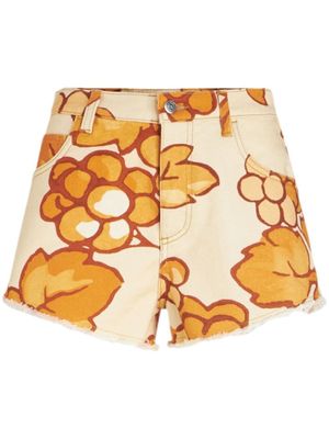 ETRO short en jean à imprimé Berry - Orange