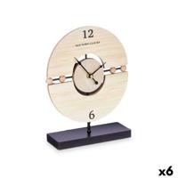 Tafelklok Gift Decor 22STC337-2 22STC337-2 Zwart Hout Ballen (6 Stuks)
