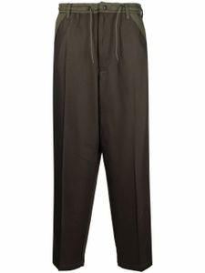 Emporio Armani pantalon à taille à lien de resserrage - Vert