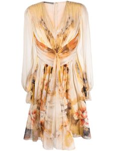 Alberta Ferretti Mini-jurk met bloemenprint - Beige