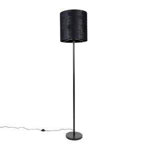 QAZQA Moderne vloerlamp zwart kap zwart 40 cm - Simplo