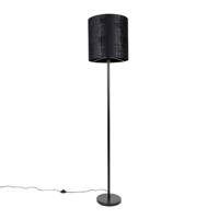 QAZQA Moderne vloerlamp zwart kap zwart 40 cm - Simplo - thumbnail