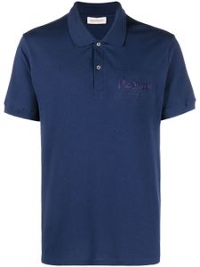 Alexander McQueen polo à broderies - Bleu