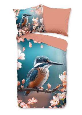 Good Morning Dekbedovertrek "ijsvogel met bloemen" - Multi - (200x200 cm) - Katoen