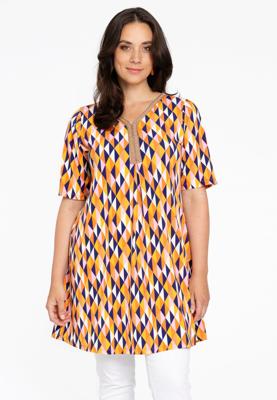 Yoek Tuniek met plooi HARLEQUIN | Oranje | Maat 42/44