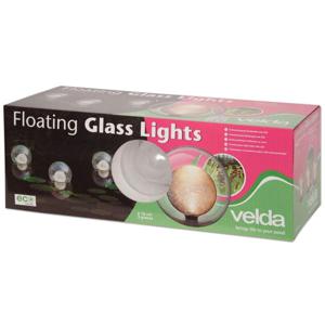 Velda Glasvezel Drijvende Vijverlampen 3x1W - Ø 16 cm IP65 Waterdicht - 5m Kabel