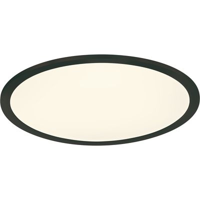 LED Plafondlamp - Plafondverlichting - Trion Povino - 26W - Warm Wit 3000K - Dimbaar - Rond - Mat Zwart - Aluminium