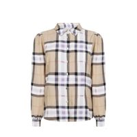Tramontana geruite blouse zand/wit/lila - thumbnail