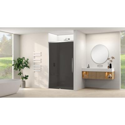 Van Rijn Products ST09 Schuifdeur vast deel - 177.5x200cm - grijs rookglas - soft-close - incl. Chroom ST09300180GRCH