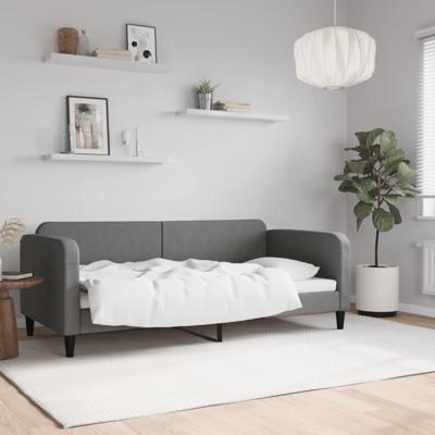 Slaapbank 90x190 cm stof donkergrijs