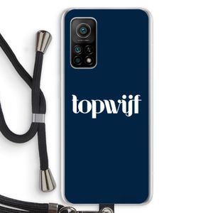 Topwijf Navy: Xiaomi Mi 10T 5G Transparant Hoesje met koord