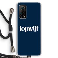 Topwijf Navy: Xiaomi Mi 10T 5G Transparant Hoesje met koord