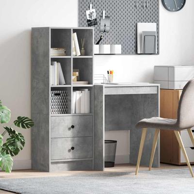 Bureau met lade 2 pcs Beton Grijs