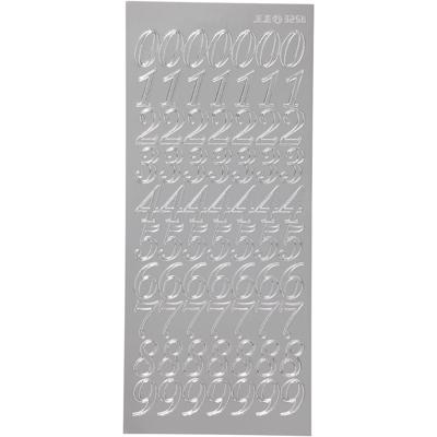Creativ Company Stickers, cijfers, vel 10x23 cm, zilver, 1 vel
