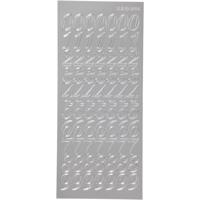 Creativ Company Stickers, cijfers, vel 10x23 cm, zilver, 1 vel